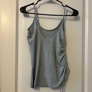 Lululemon drawstring scrunch tank gray